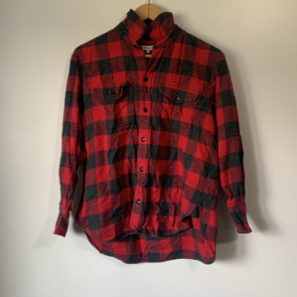 Madewell Men’s Small Red and Black Plaid Shirt - Picture 2 of 6
